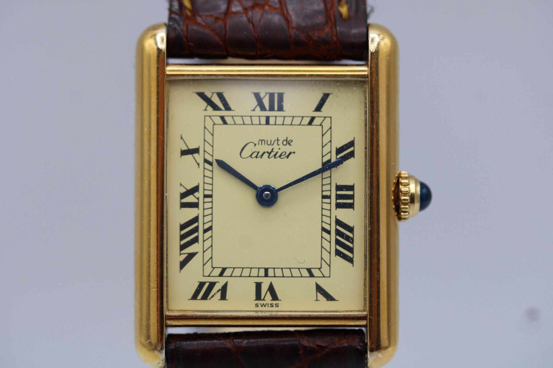Another much sought-after Cartier classic — the Tank Must de Cartier Ref. 590005 — has just landed in stock. This version features the larger case size (23mm x 30mm), a rare lemon dial, and comes fitted to its original Cartier croc strap and