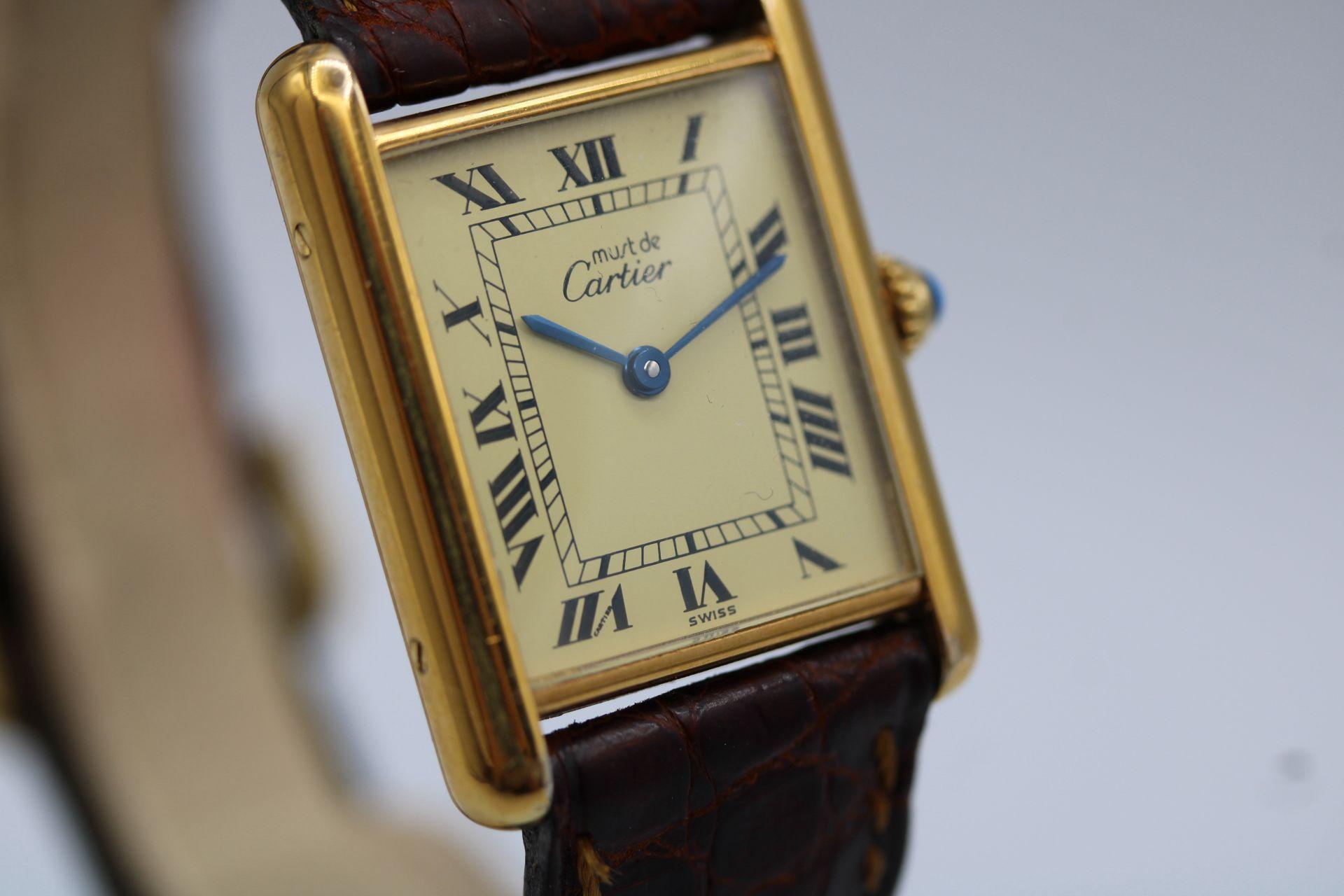 Cartier Tank Must de Cartier 590005  Lemon Dial  Large Size  Excellent For Sale 1