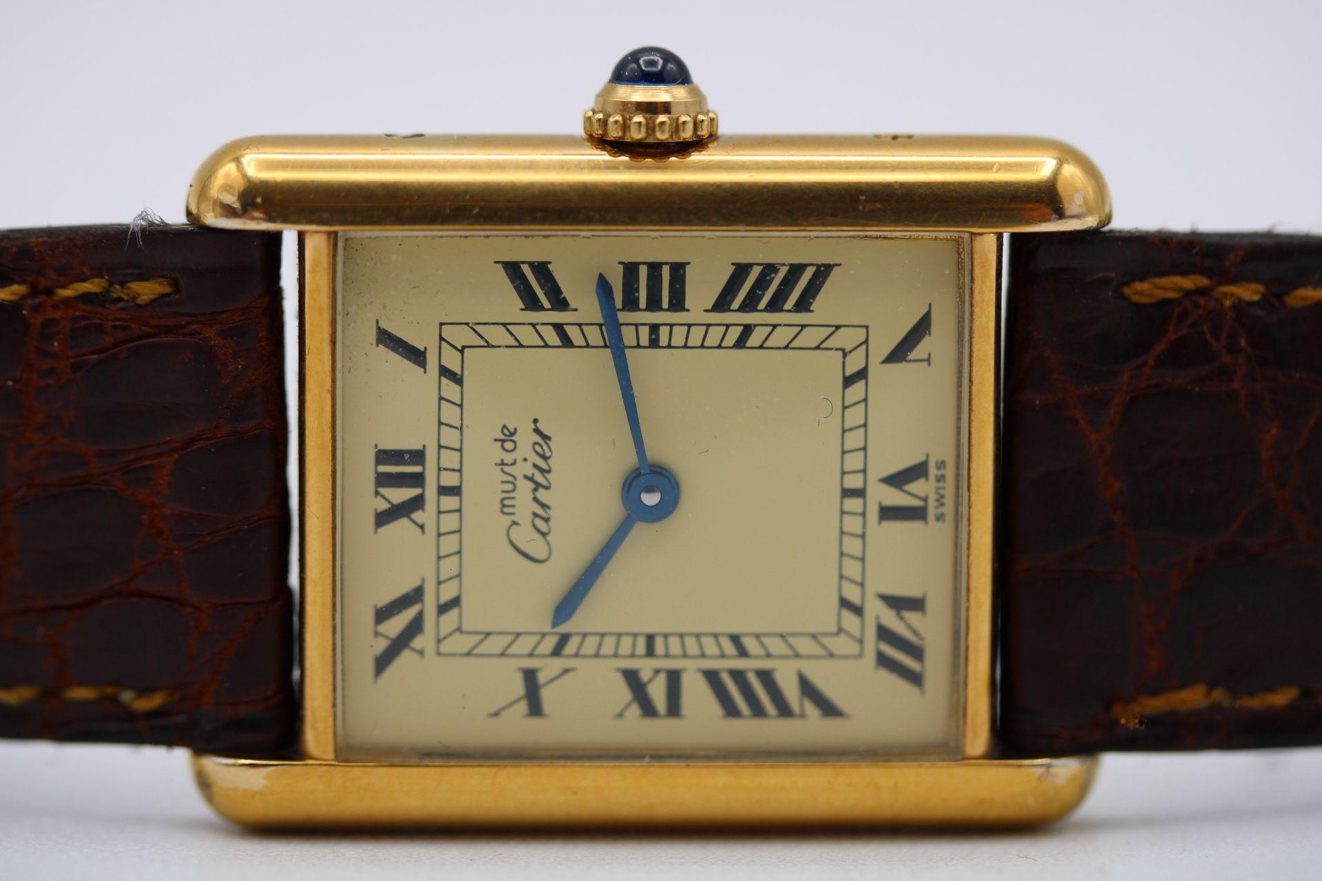 Cartier Tank Must de Cartier 590005  Lemon Dial  Large Size  Excellent For Sale 3