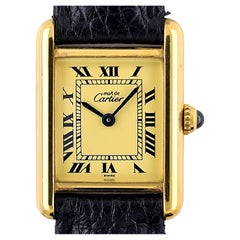 Vintage Cartier Tank Must de Cartier Classic Railway Louis 557051 Model Vermeil