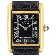 Retro Cartier Tank Must de Cartier L.C Classic Railway Vermeil Gold Plated + Papers