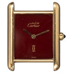 Cartier Tank Must de Cartier LM 681006 Quadrante rosso 1988 Set completo