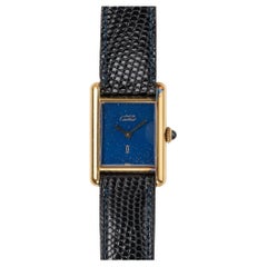 Cartier Tank Must de Cartier SM 
Lapis Lazuli
 Zifferblatt 1980er Jahre