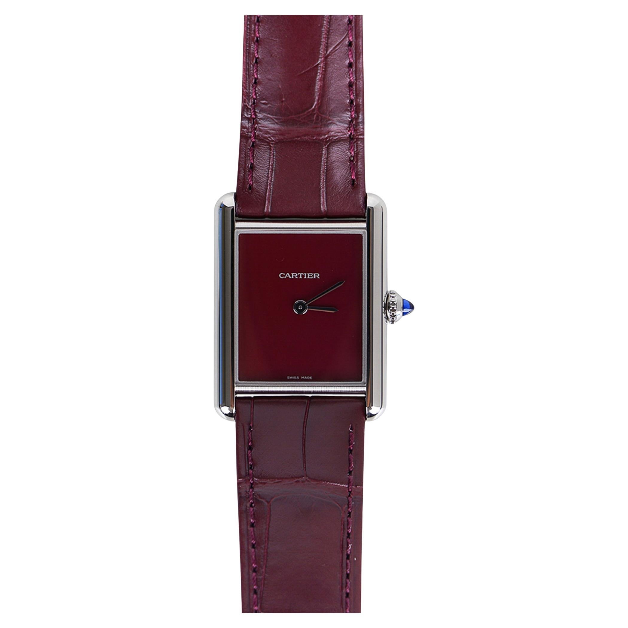 Cartier Tank Must de Cartier Watch Burgundy 2021 Limited Edition New w/ Box