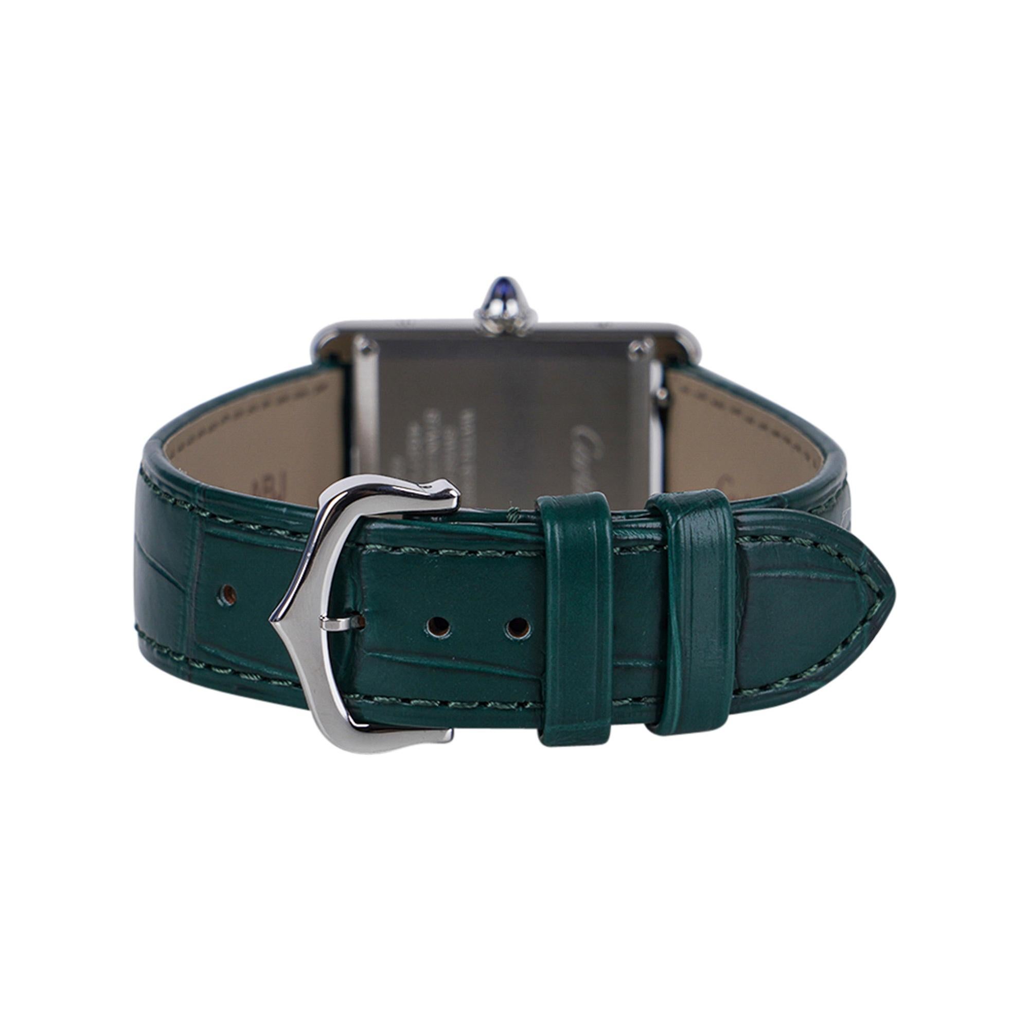 Men's Cartier Tank Must de Cartier Watch Green 2021 Limited Edition New w/ Box