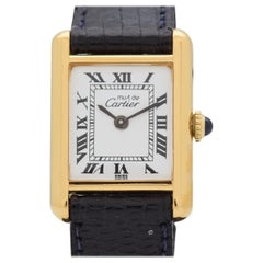 Cartier Tank Must de Ladies Sized 18 Karat Yellow Gold-Plated Watch, 1990s