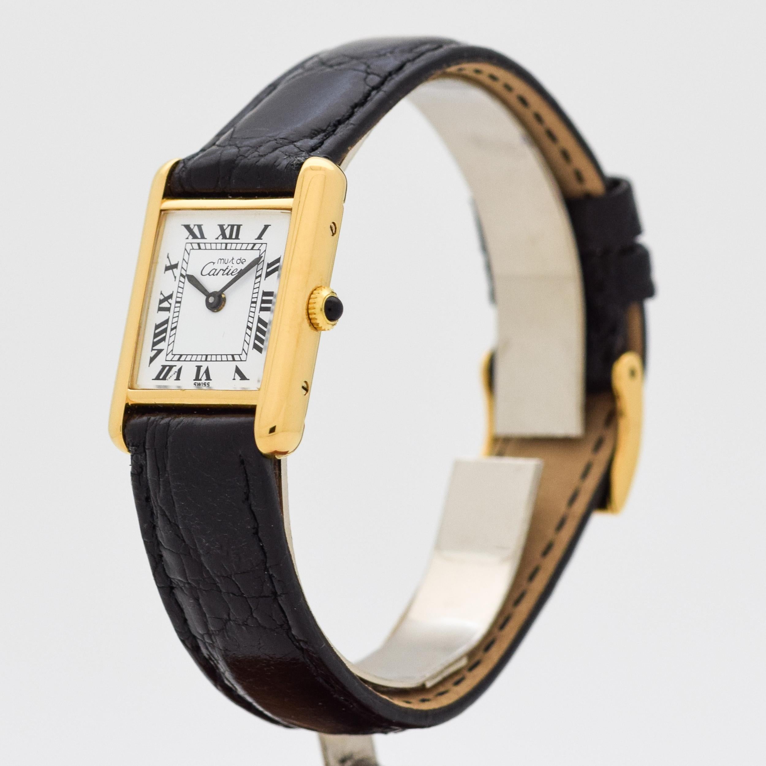 Cartier Tank Must de Ladies Sized Watch, 1980s In Excellent Condition In Beverly Hills, CA
