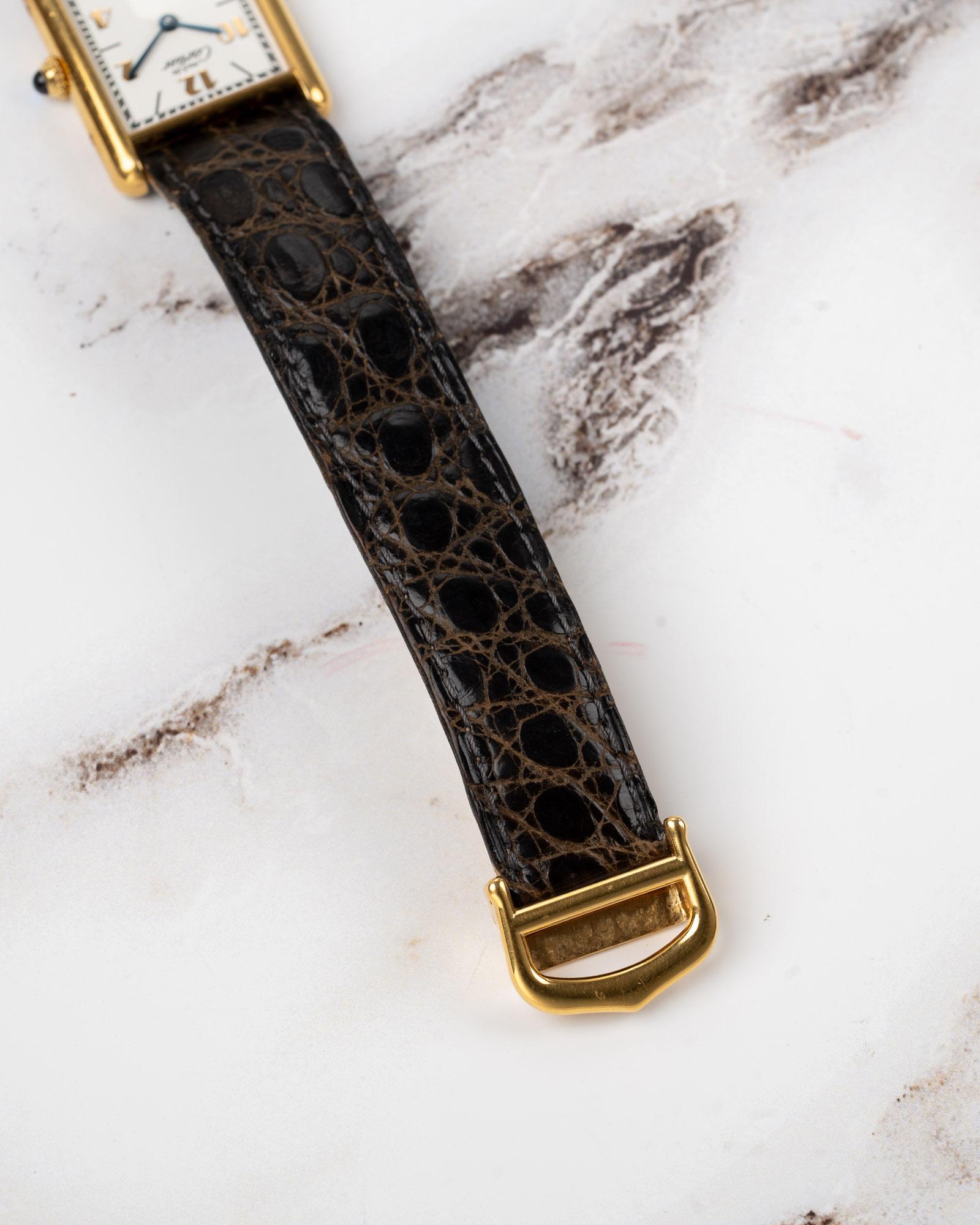 Cartier Tank Must De LM 590005 Quadrante Deco Applicato Anni 80 in vendita 6