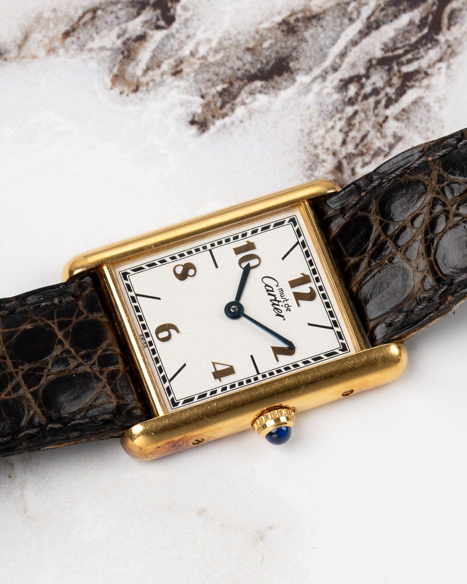 Cartier Tank Must De LM 590005 Quadrante Deco Applicato Anni 80 in vendita 8