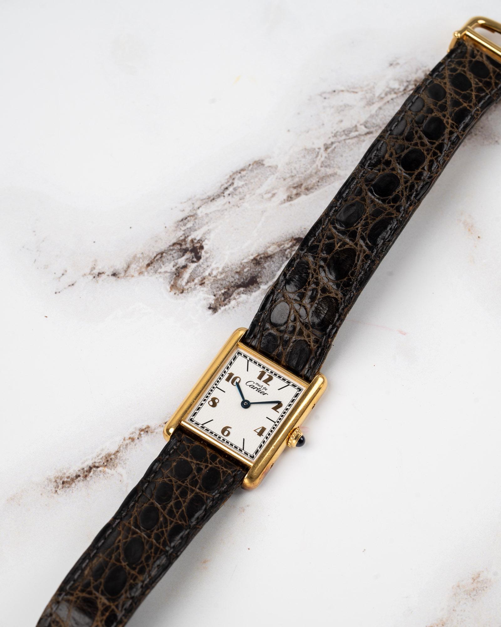 Cartier Tank Must De LM 590005 Quadrante Deco Applicato Anni 80 in vendita 9