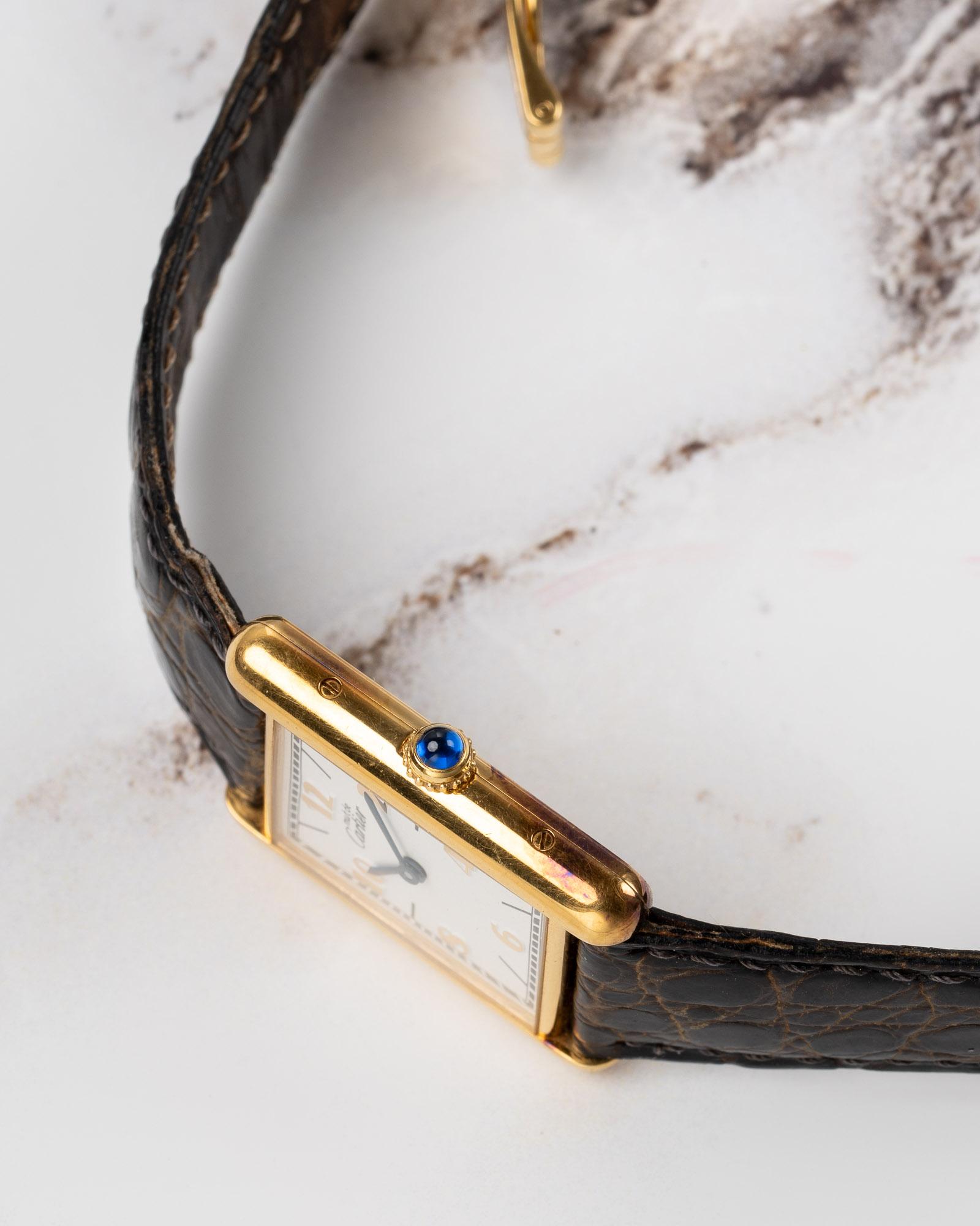 Cartier Tank Must De LM 590005 Quadrante Deco Applicato Anni 80 in vendita 10