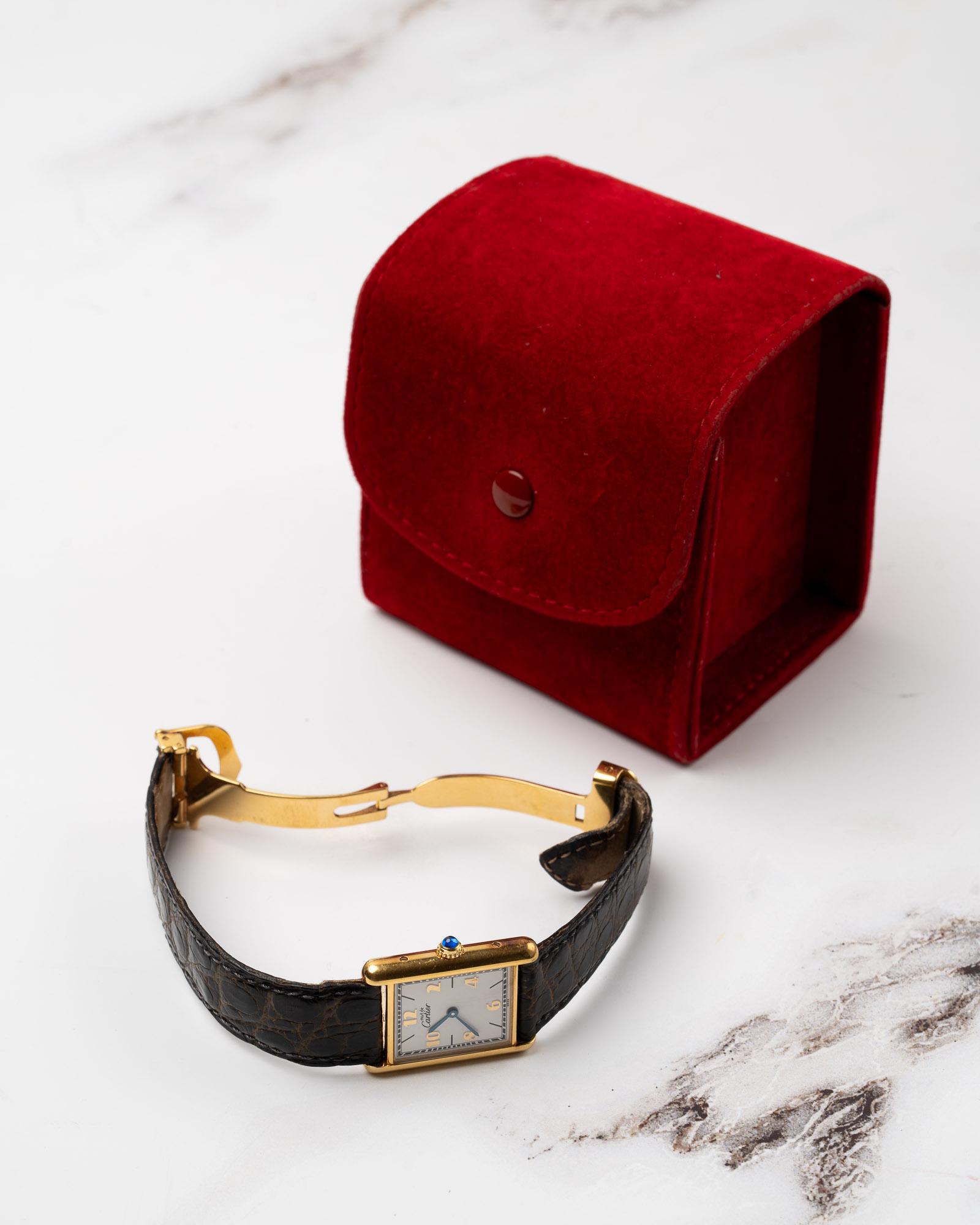 Cartier Tank Must De LM 590005 Quadrante Deco Applicato Anni 80 in vendita 1