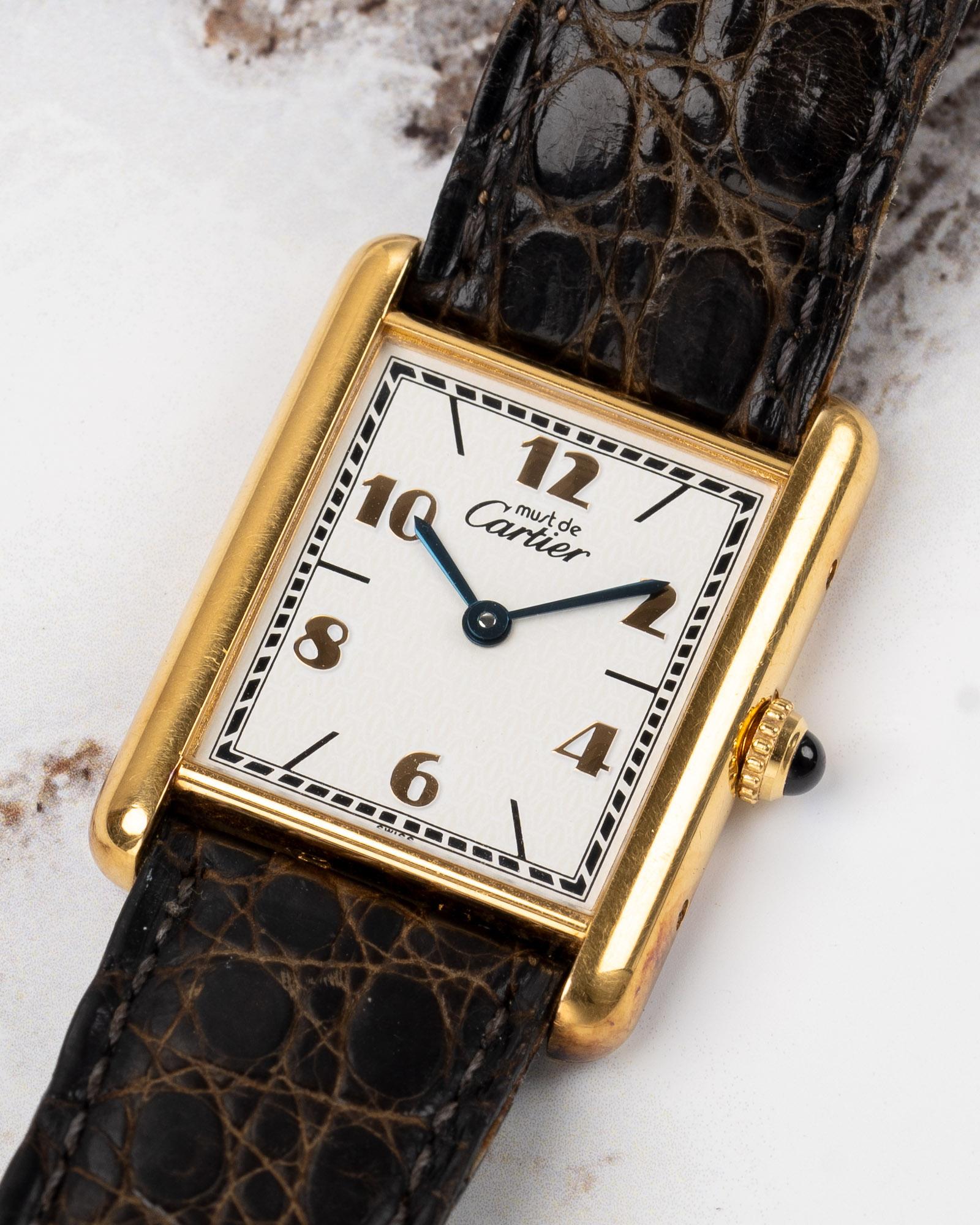 Cartier Tank Must De LM 590005 Quadrante Deco Applicato Anni 80 in vendita 2