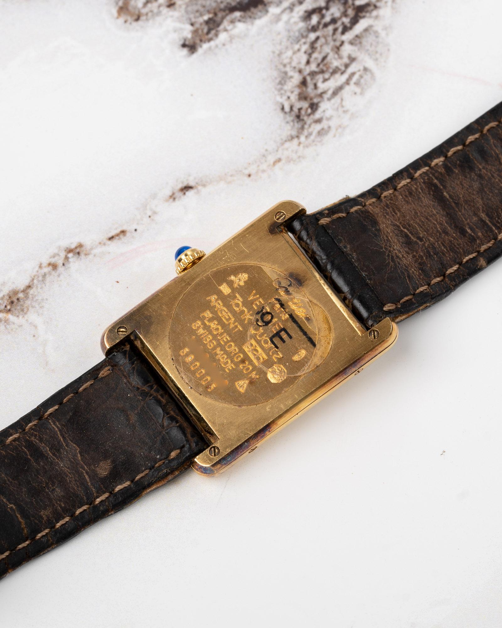 Cartier Tank Must De LM 590005 Quadrante Deco Applicato Anni 80 in vendita 4