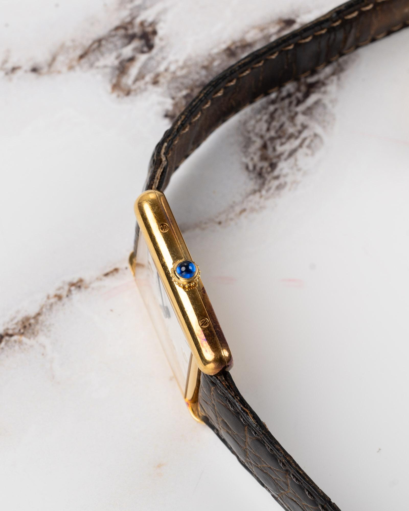 Cartier Tank Must De LM 590005 Quadrante Deco Applicato Anni 80 in vendita 5