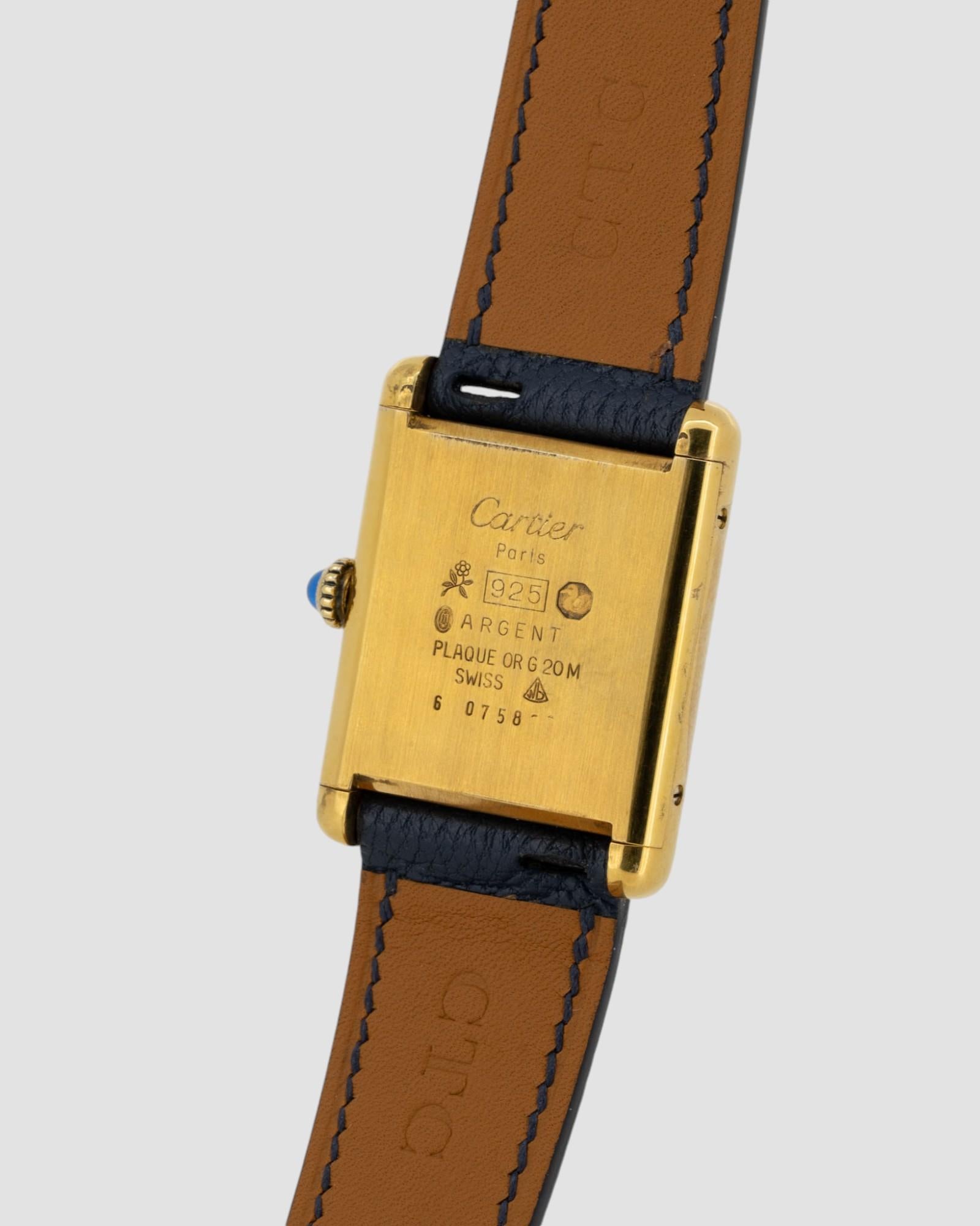 Cartier Tank Must De LM Vermeil Zitrone Zifferblatt 1980er Jahre im Angebot 1
