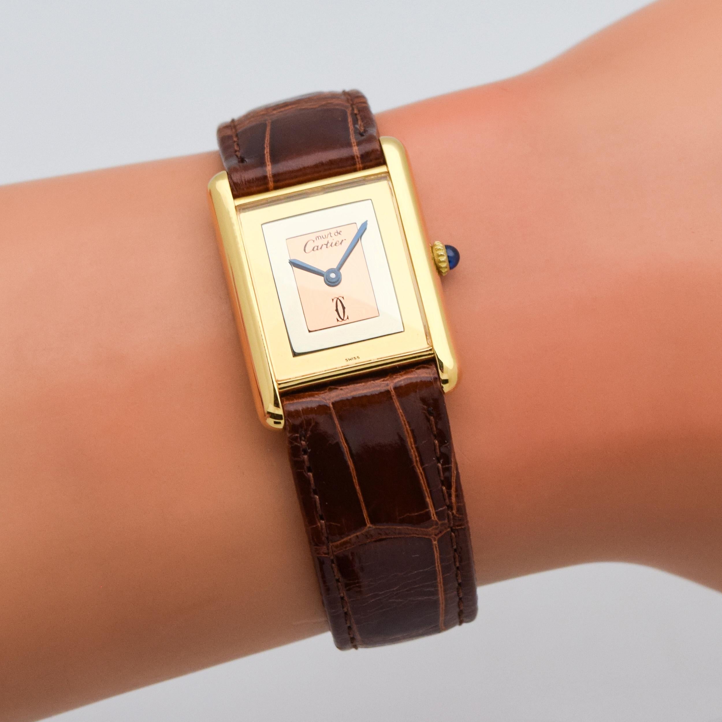 Cartier Tank Must De Men's Sized Tri-Color Dial Watch, 1980s 1