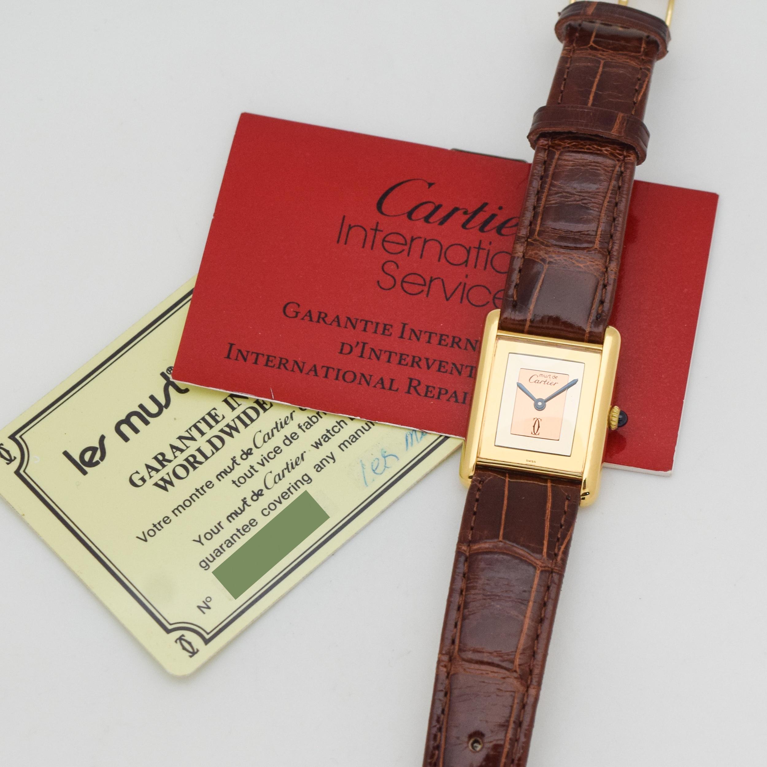 Cartier Tank Must De Men's Sized Tri-Color Dial Watch, 1980s 2