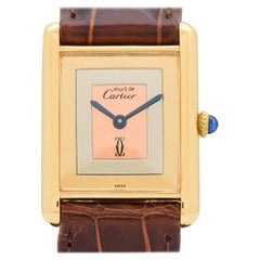 Cartier Tank Must De Men's Sized Tri-Color Dial Watch, 1980s