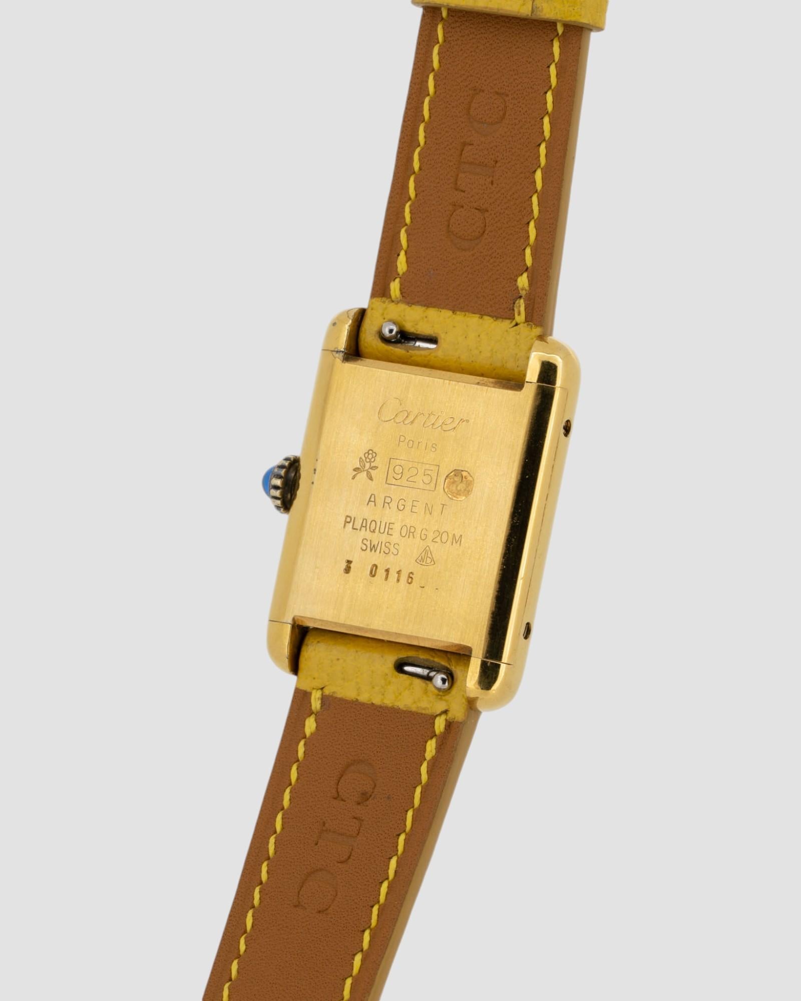 Cartier Tank Must de SM Rouge Zifferblatt 1980er Jahre im Angebot 3