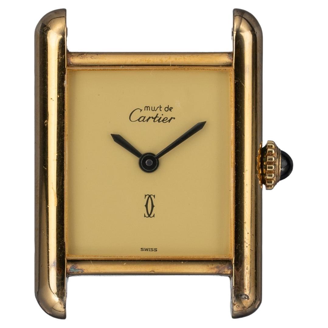 Cartier Tank Must De SM Vermeil Quadrante Limone Anni '80