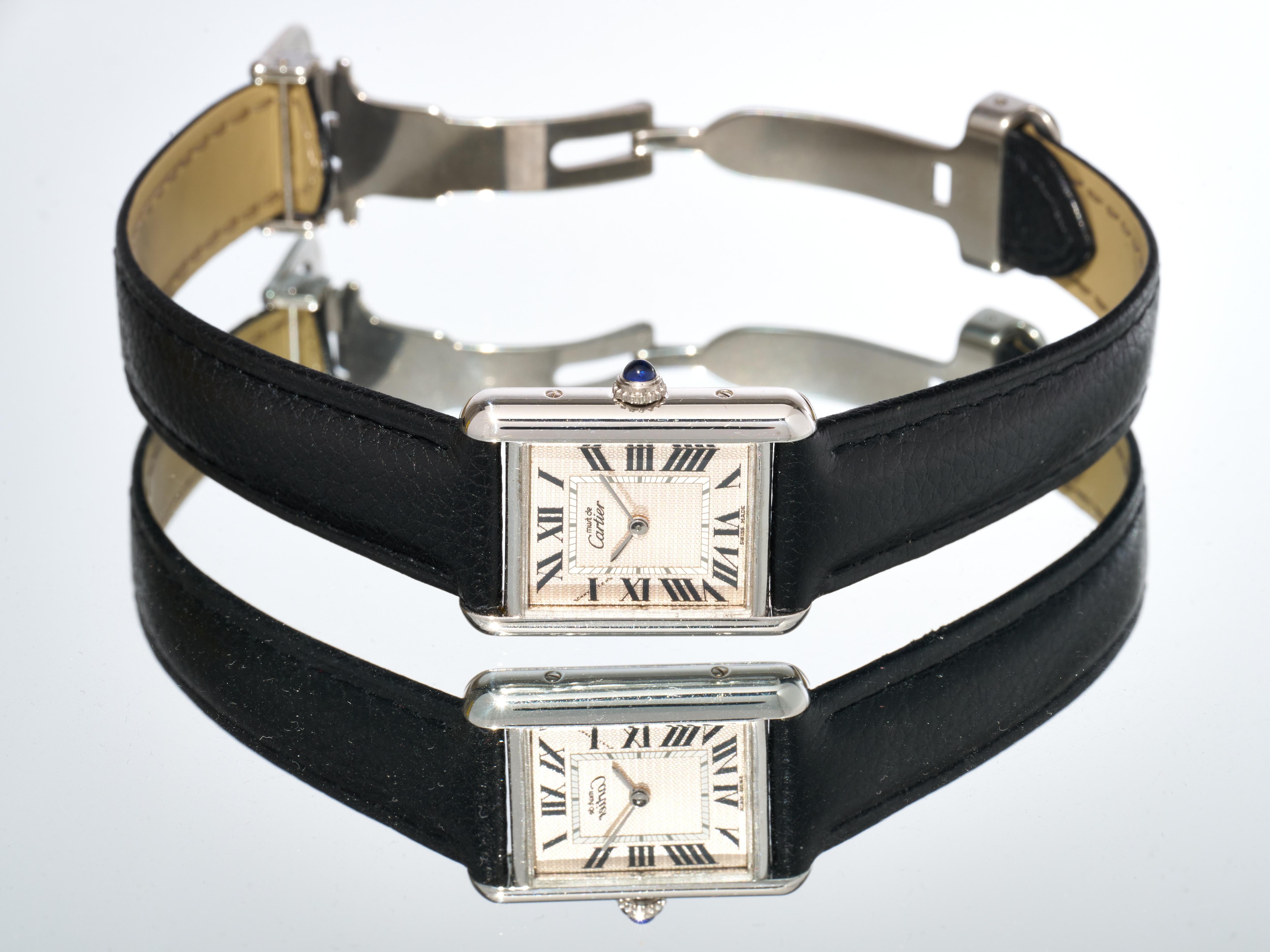 Cartier Tank Must de Watch 22mm Guilloché Dial Christmas Edition Watch Quartz For Sale 5