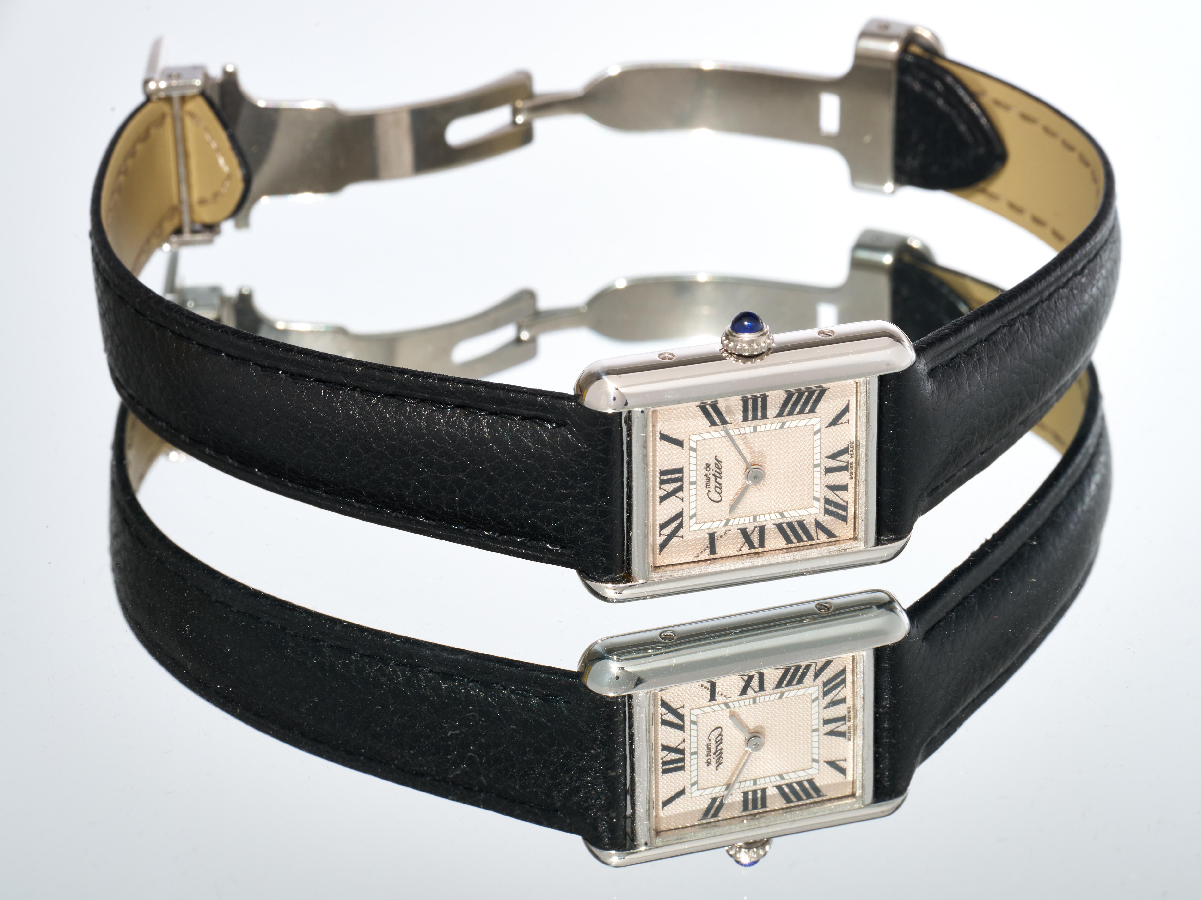 Cartier Tank Must de Watch 22mm Guilloché Dial Christmas Edition Watch Quartz For Sale 6