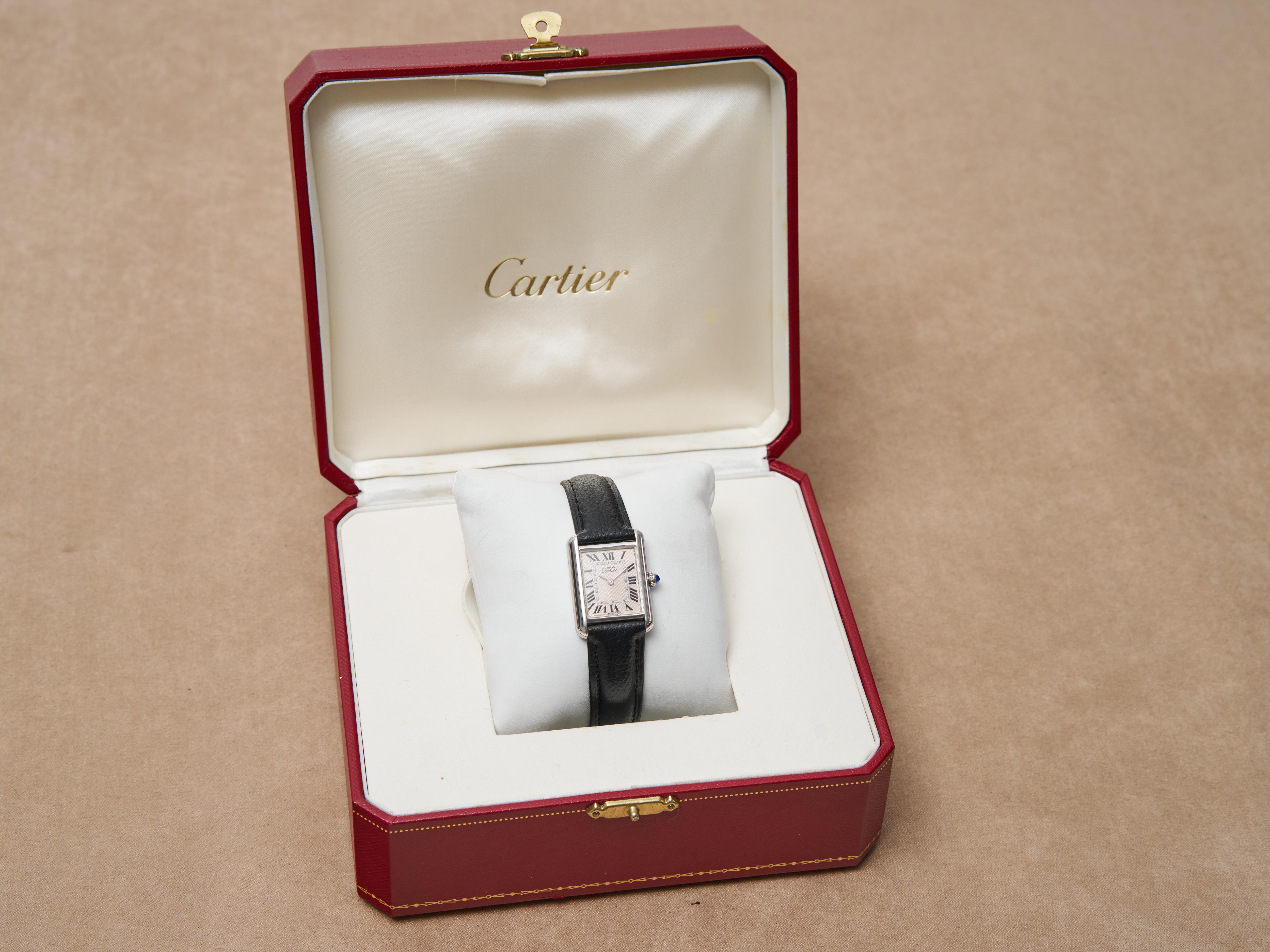 Cartier Tank Must de Watch 22mm Guilloché Dial Christmas Edition Watch Quartz For Sale 9