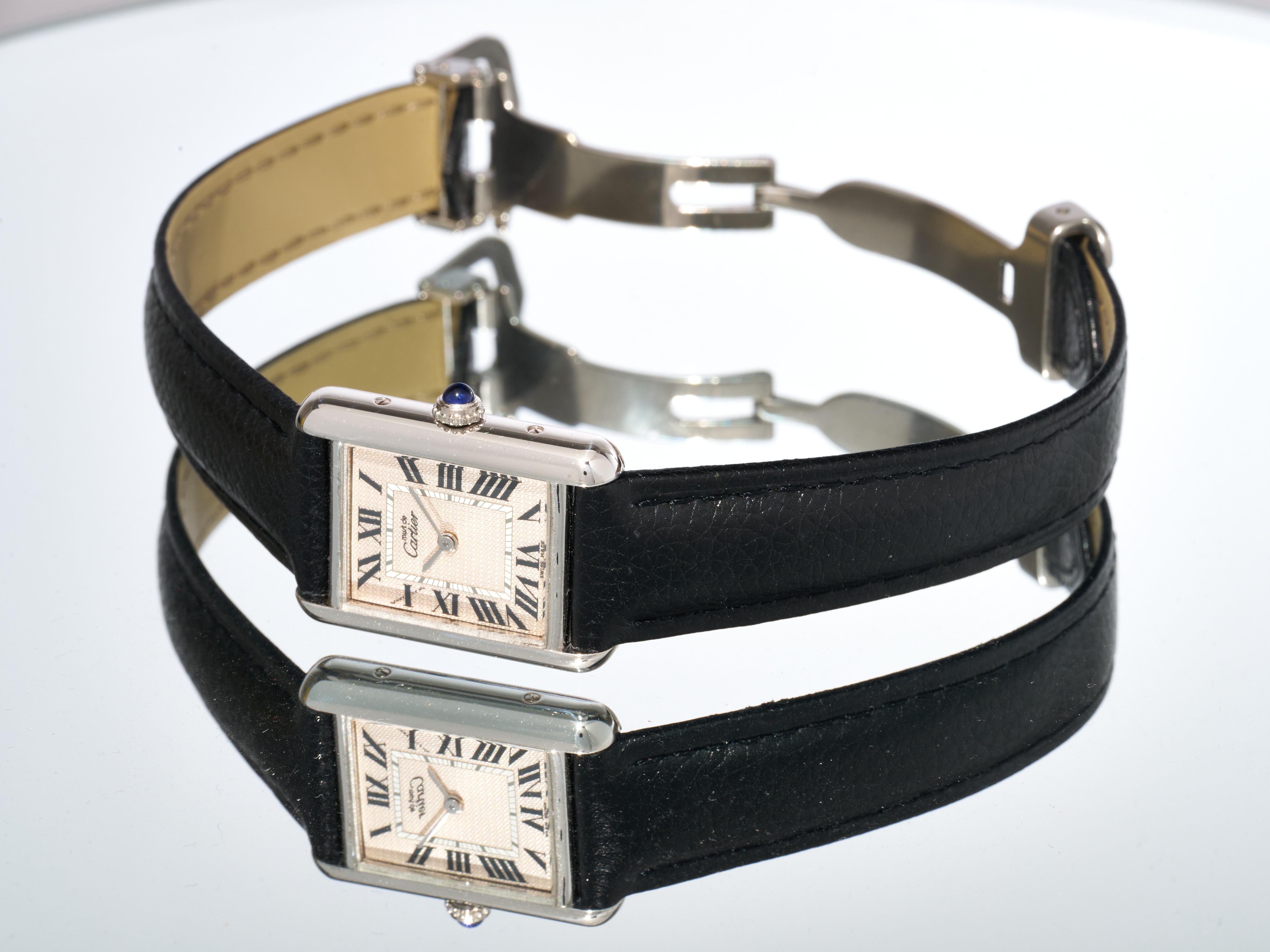 Cartier Tank Must de Watch 22mm Guilloché Dial Christmas Edition Watch Quartz For Sale 4