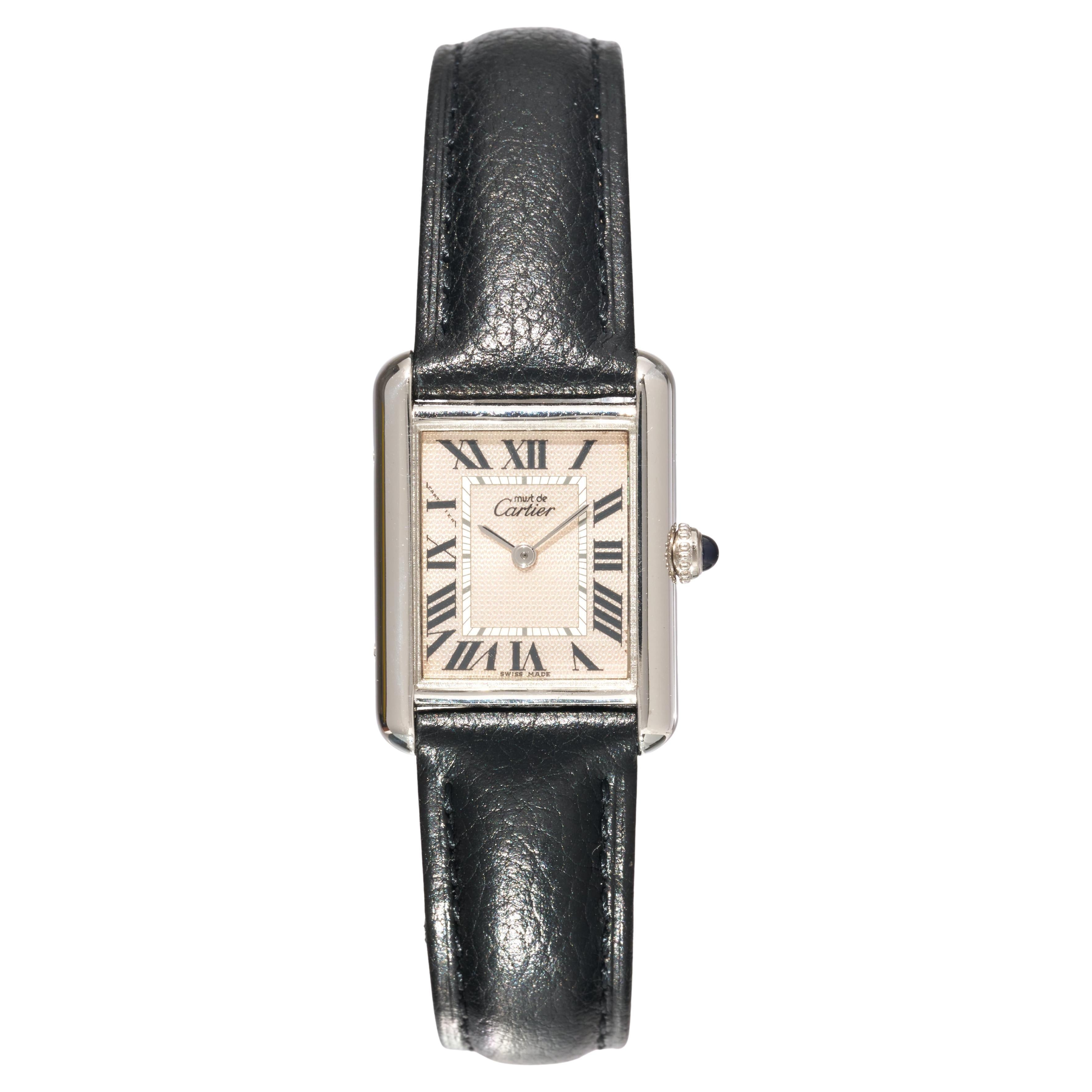 Cartier Tank Must de Watch 22mm Guilloché Dial Christmas Edition Watch Quartz For Sale