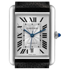 Cartier Tank Must Extra-Large Steel Silver Dial Mens Watch WSTA0040 Box Card