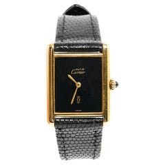 Antique Cartier Tank Must GM Golden Black Precious