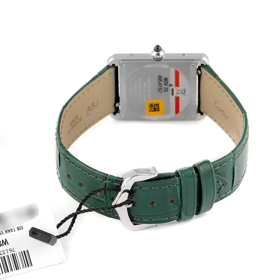 Cartier Tank Must Große Stahl Grünes Zifferblatt Damenuhr WSTA0056 Ungetragen im Angebot 4