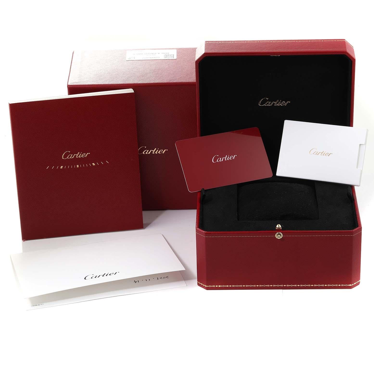 Cartier Tank Must Large Steel Red Dial Ladies Watch WSTA0054 Box Card For Sale 2