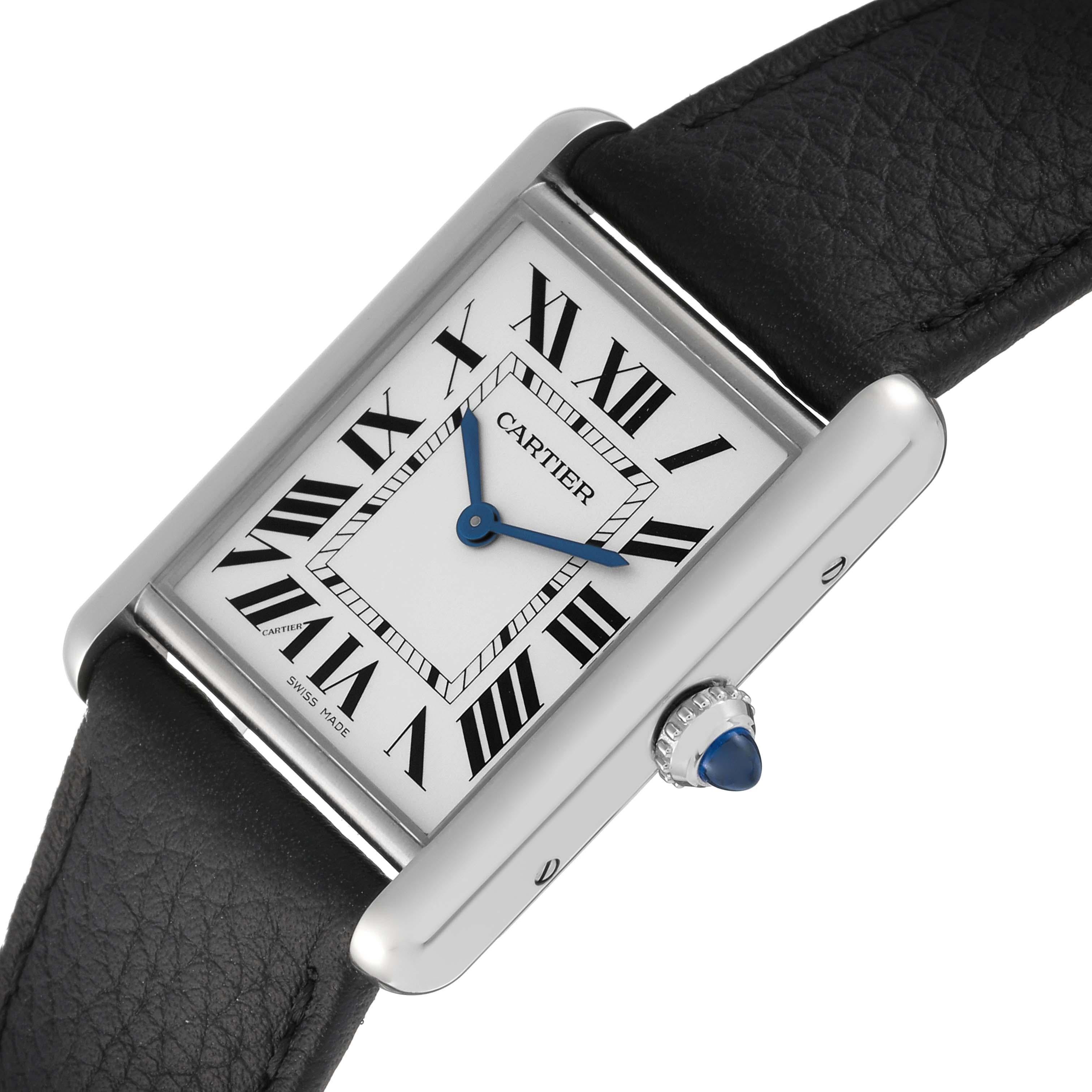 Cartier Tank Must Large Steel Silver Dial Ladies Watch WSTA0041 Box Card 1