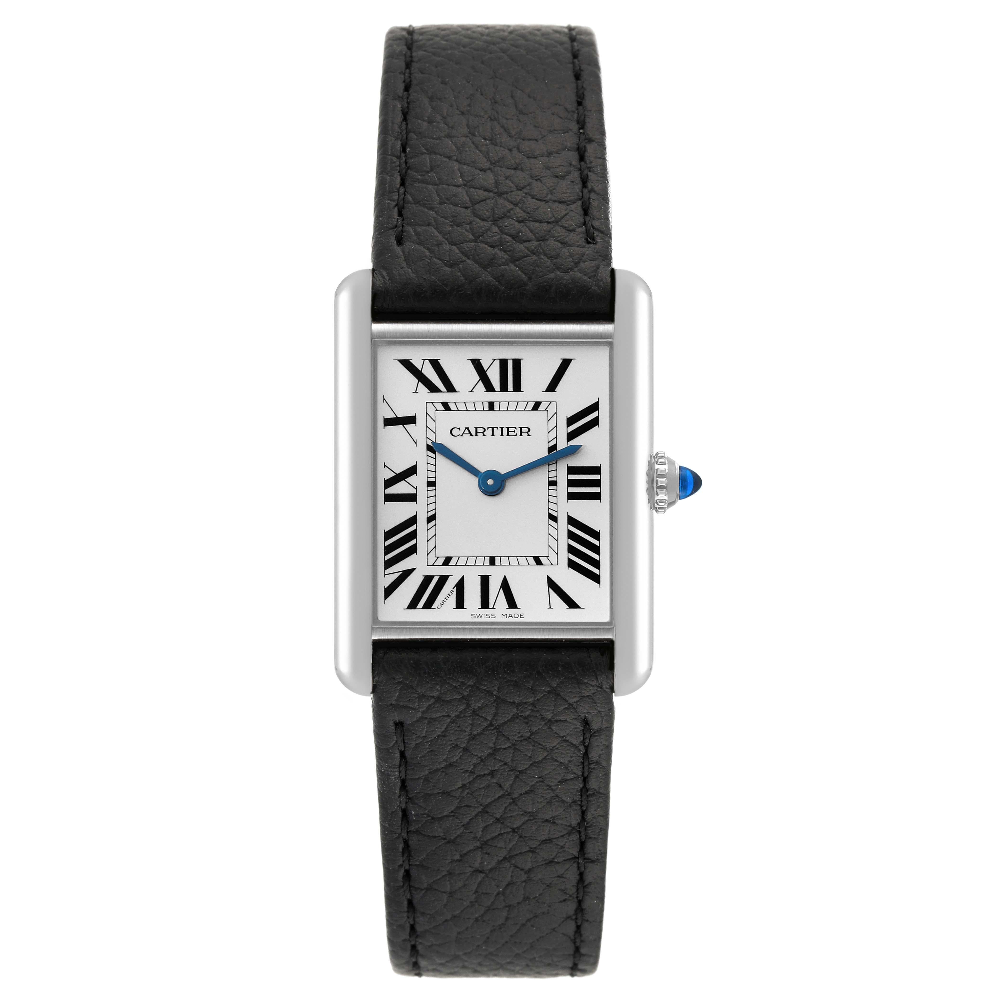 Cartier Tank Must Large Steel Silver Dial Ladies Watch WSTA0041 Box Card For Sale 3