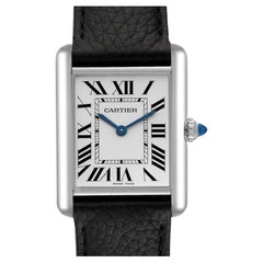 Cartier Tank Must Large Steel Silver Dial Ladies Watch WSTA0041 Box Card