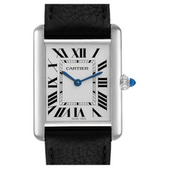 Cartier Tank Must Large Steel Silver Dial Ladies Watch WSTA0041 Box Card