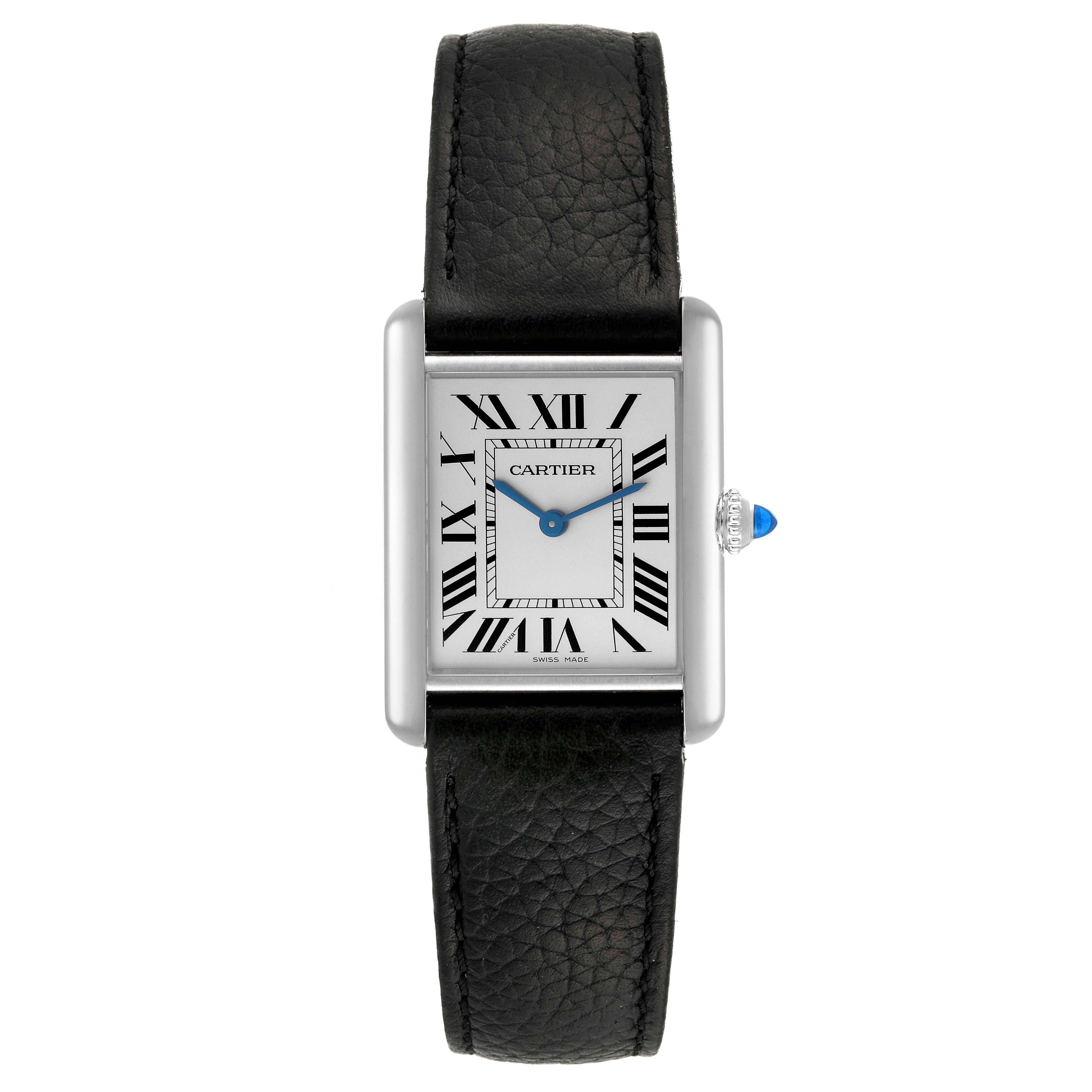 Cartier Tank Must Large Steel Silver Dial Ladies Watch WSTA0041 In Excellent Condition For Sale In Atlanta, GA