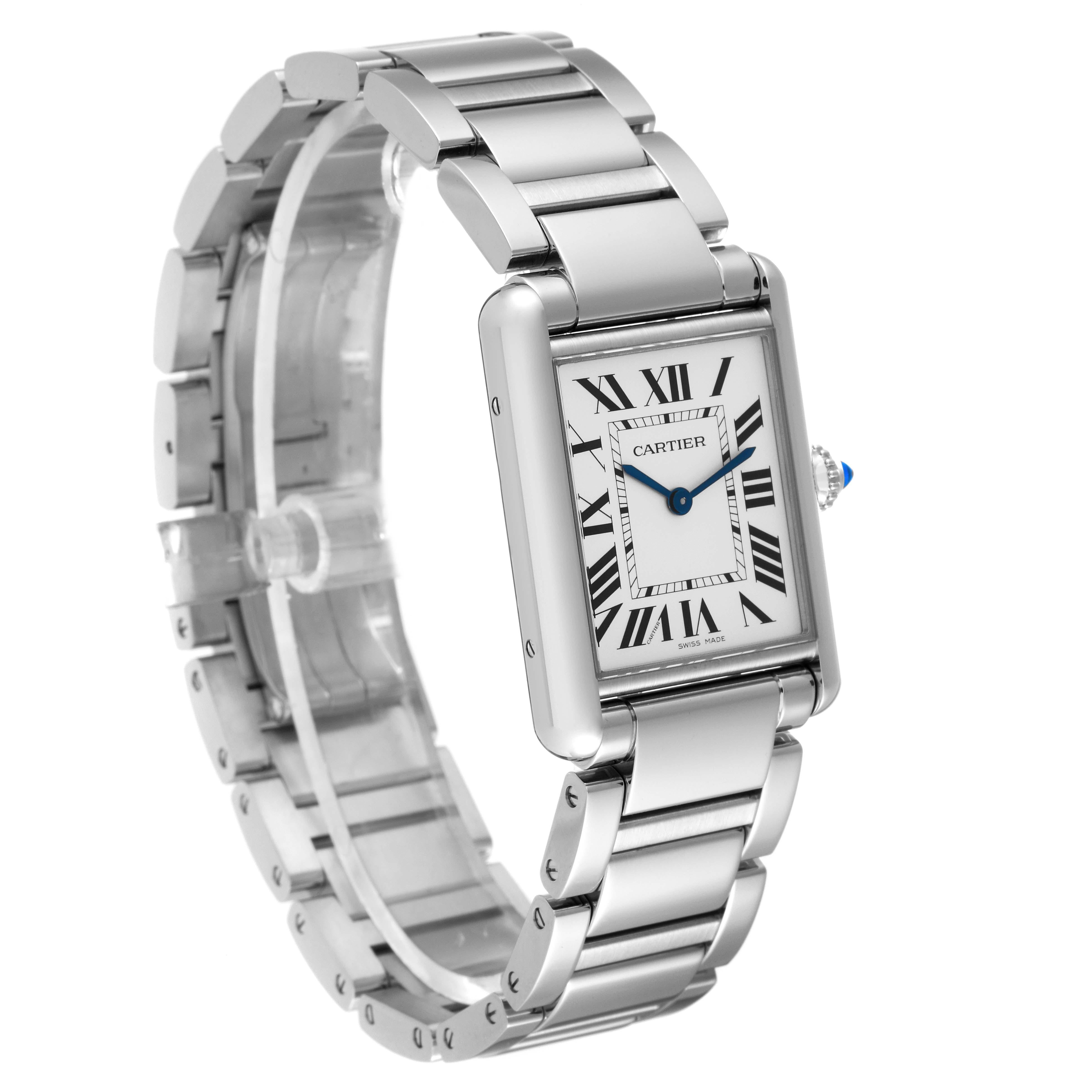 Cartier Tank Must Large Steel Silver Dial Ladies Watch WSTA0052 Unworn In Excellent Condition In Atlanta, GA