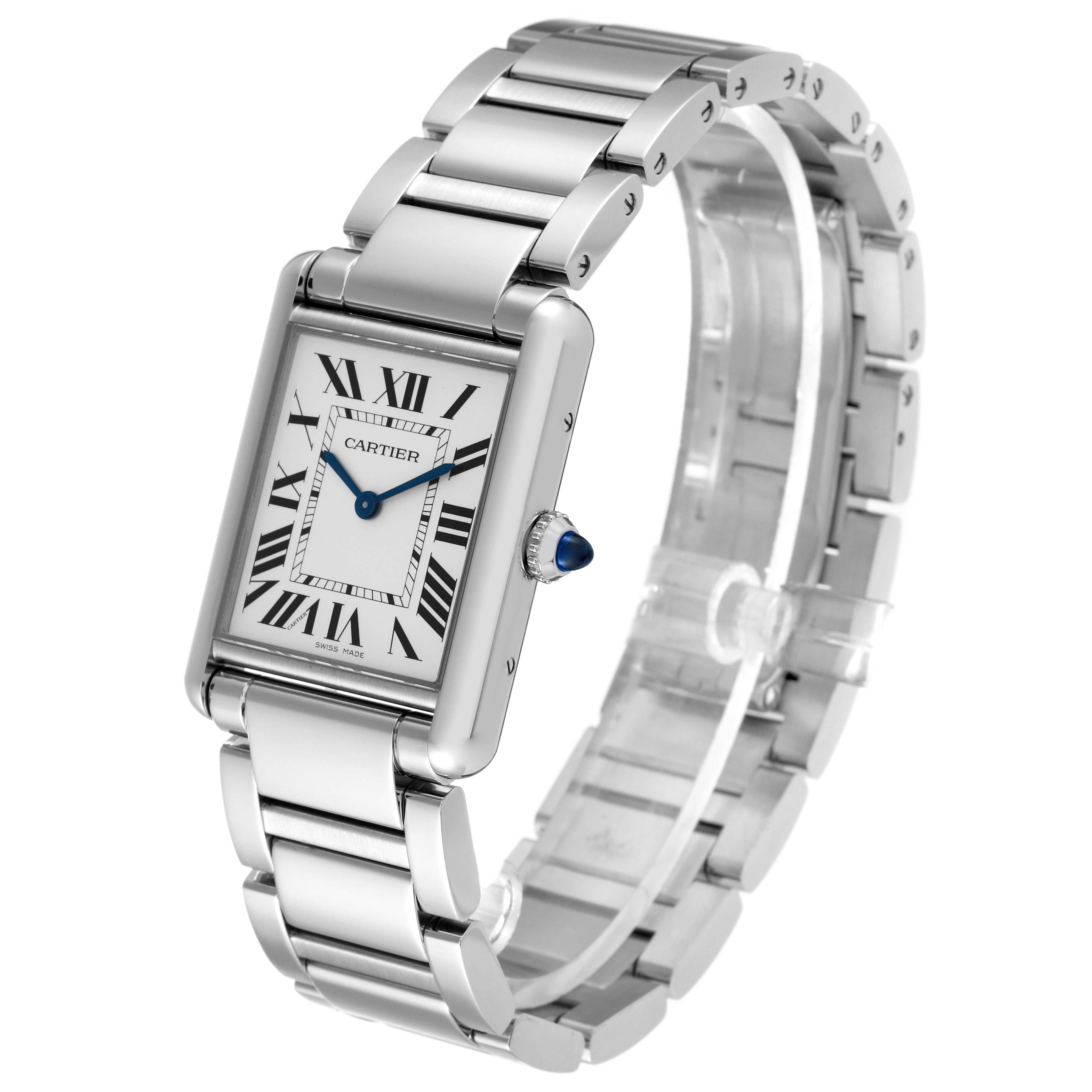 Women's Cartier Tank Must Large Steel Silver Dial Ladies Watch WSTA0052 Unworn