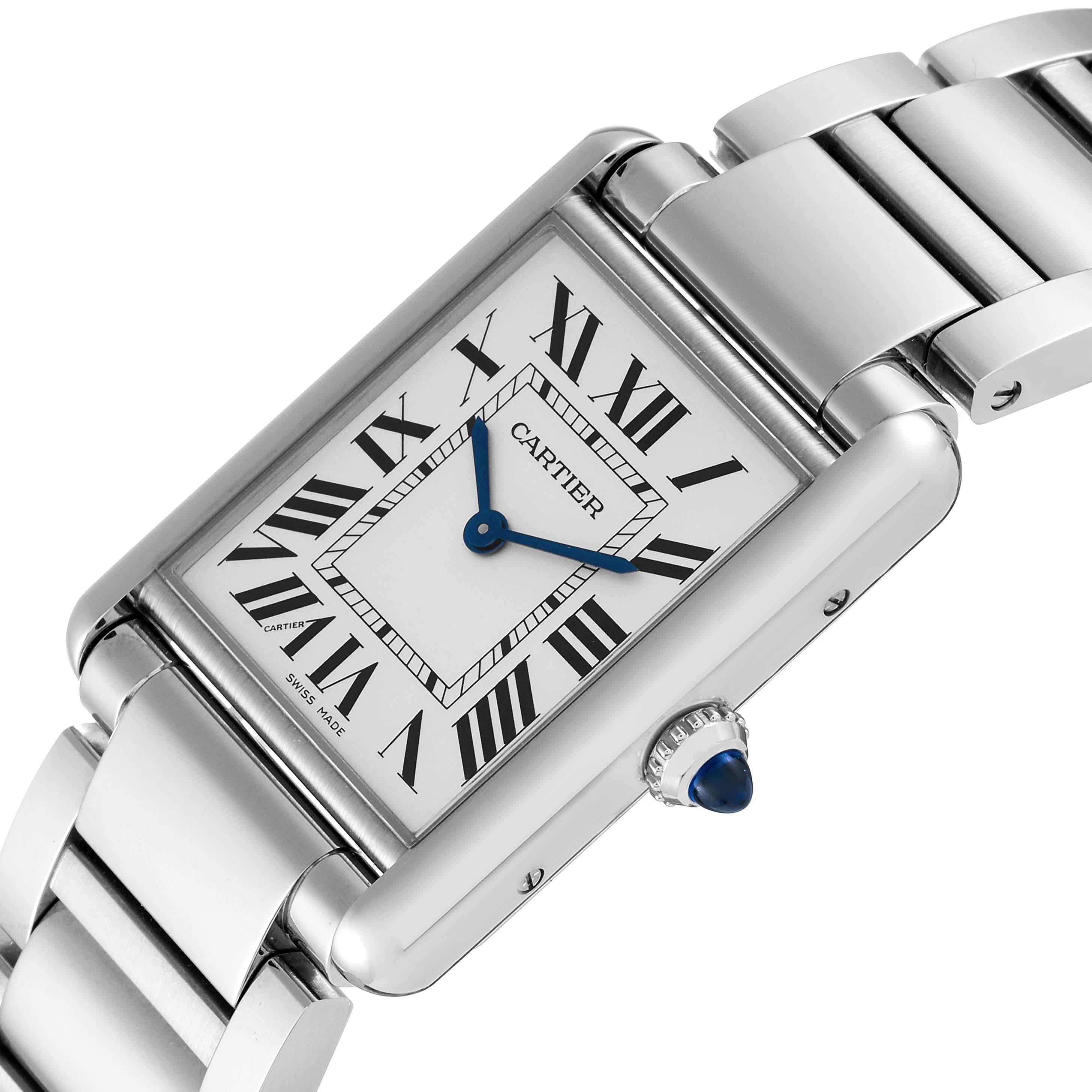Cartier Tank Must Large Steel Silver Dial Ladies Watch WSTA0052 Unworn 1