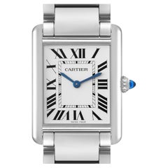 Cartier Tank Must Large Steel Silver Dial Ladies Watch WSTA0052 Unworn