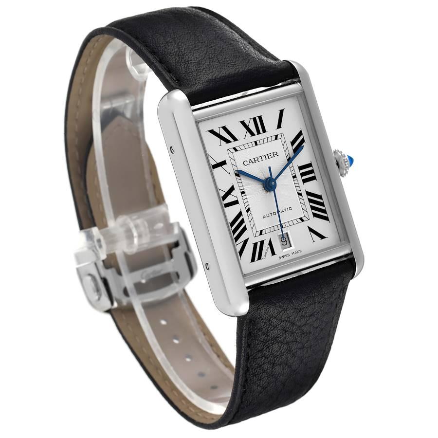 Cartier Tank Must Large Steel Silver Dial Mens Watch WSTA0040 Unworn In Excellent Condition In Atlanta, GA