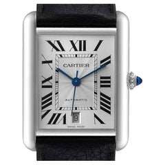 Cartier Tank Must Large Steel Silver Dial Mens Watch WSTA0040 Unworn