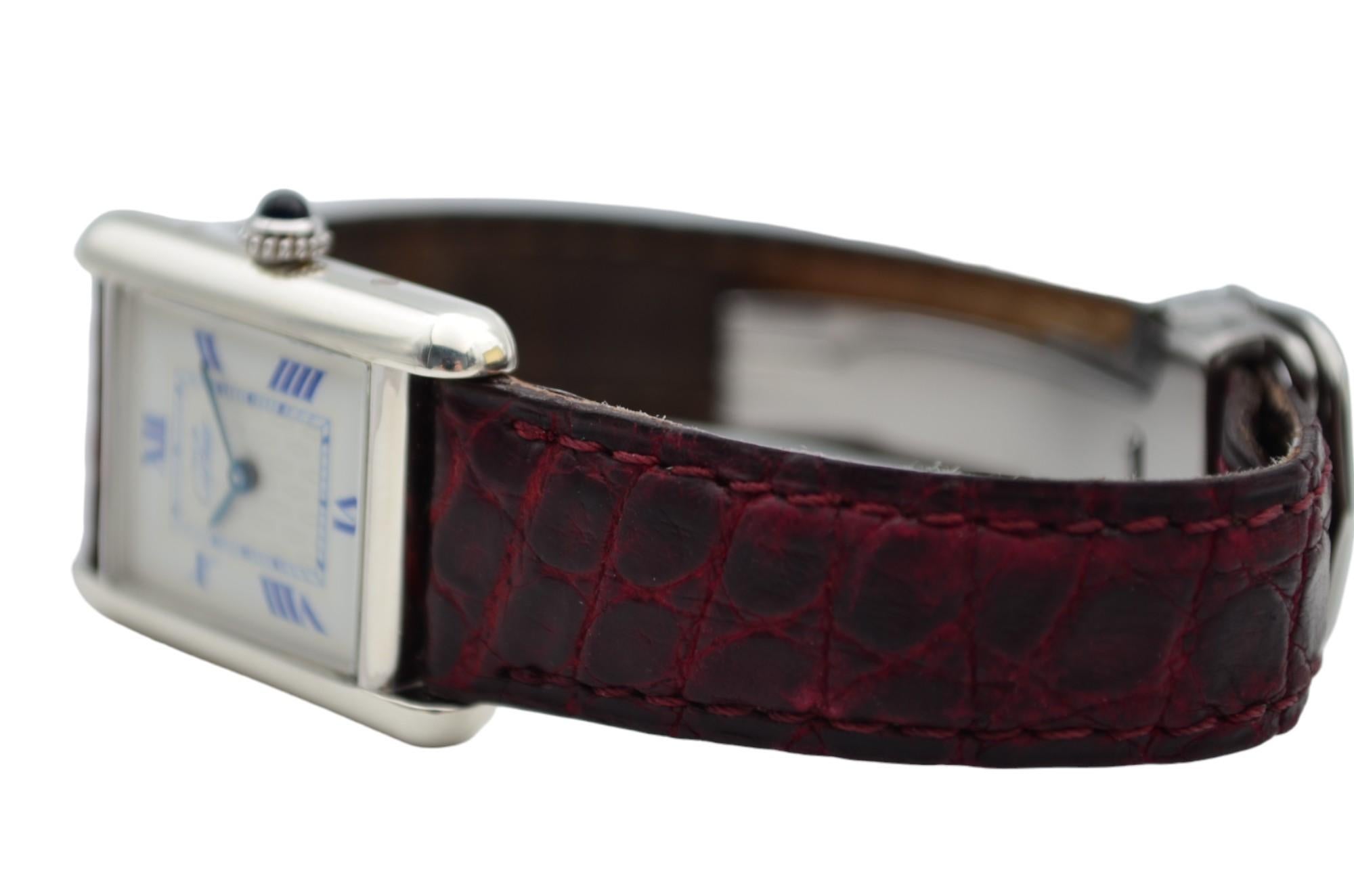 Cartier Tank Must Cuarzo Dama Plata de Ley 22x30 Ref: 2416 en Excelente Estado en București, București