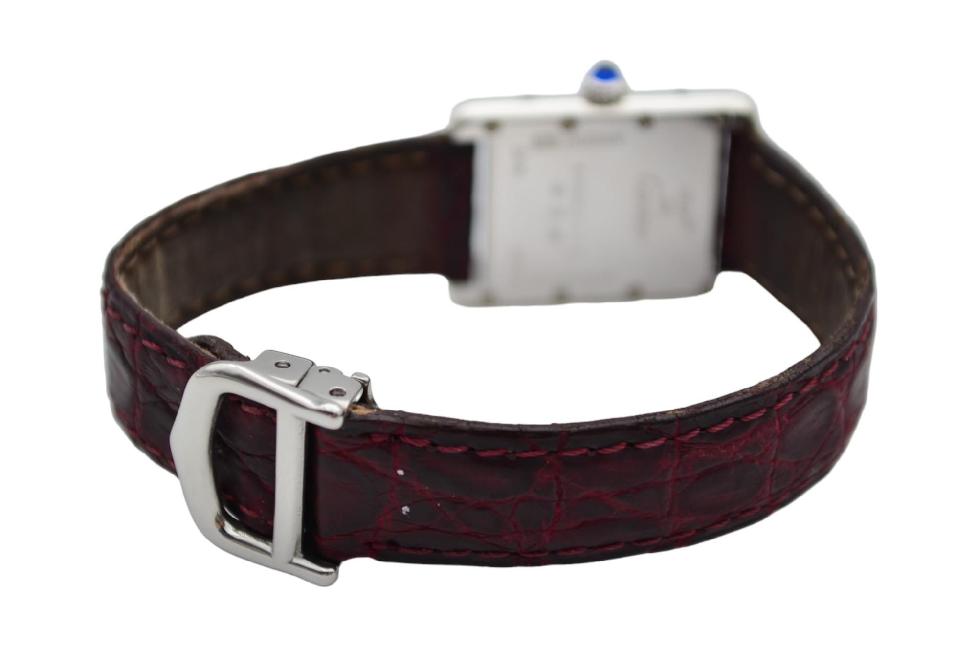 Femenino o masculino Cartier Tank Must Cuarzo Dama Plata de Ley 22x30 Ref: 2416