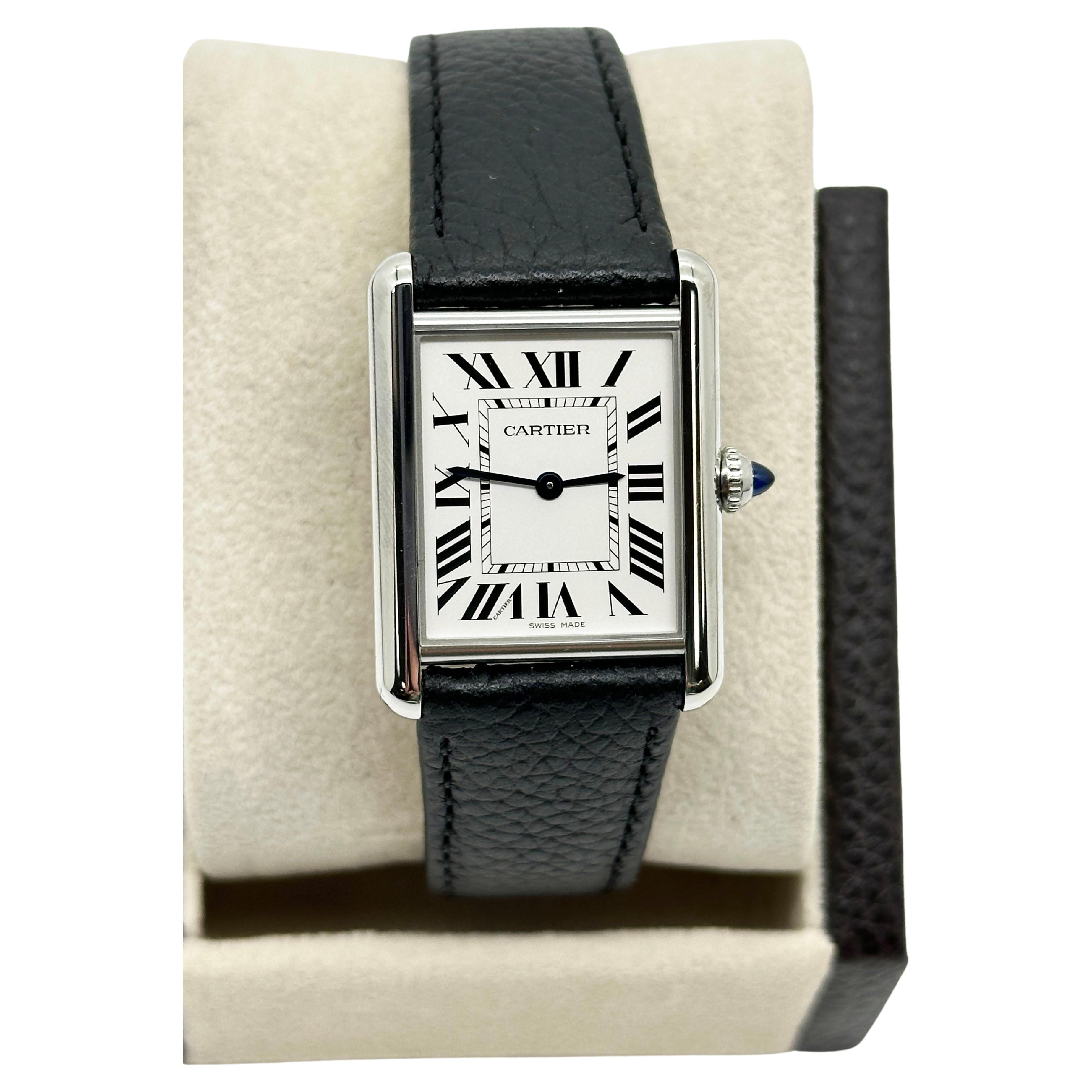 Cartier Tank Must Ref 4323 WSTA0041 Stainless Steel Silver Dial Box Papers