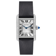 Cartier Tank Must Piccolo lunetta diamantata in acciaio Orologio da donna W4TA0016 Box Card
