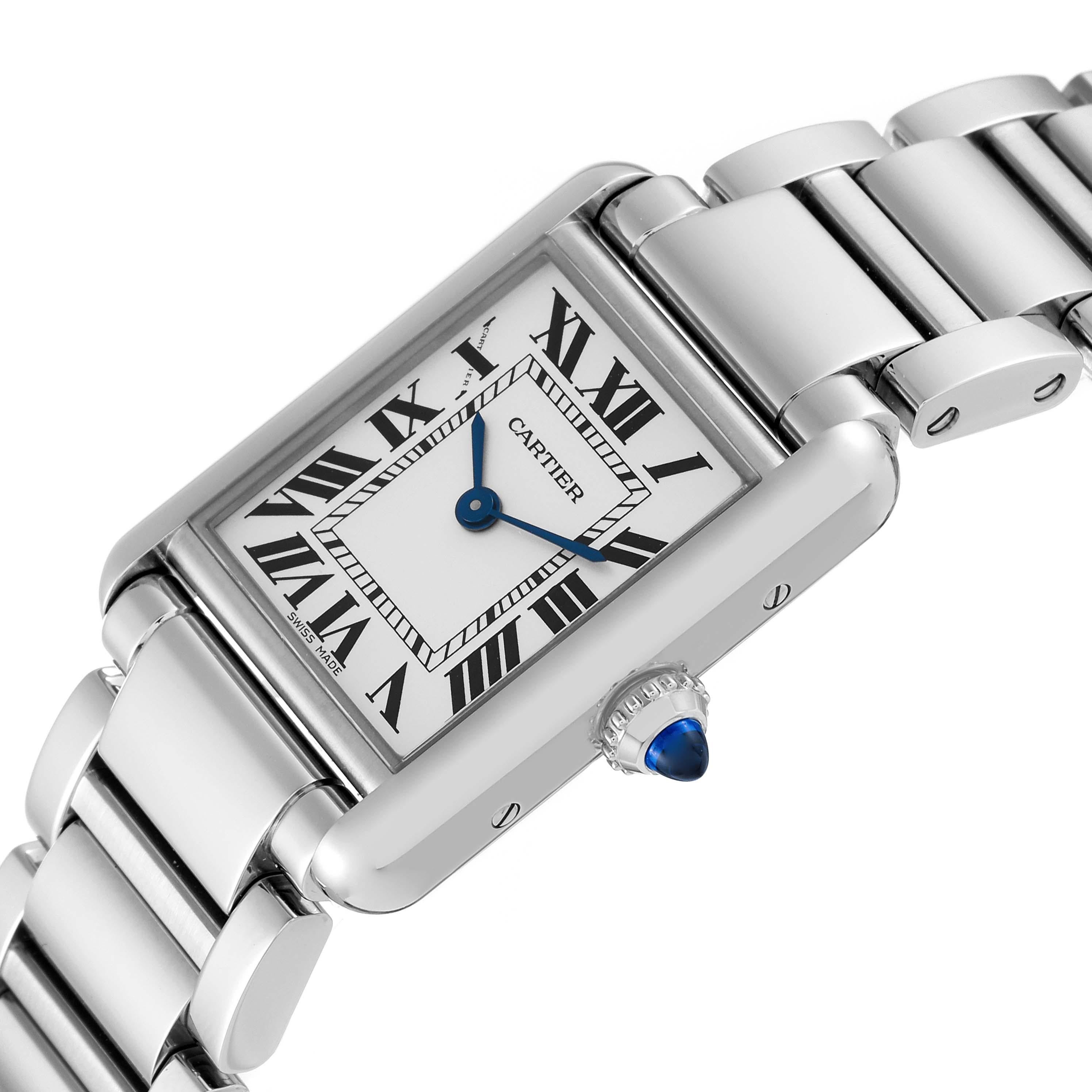 Cartier Tank Must Small Silver Dial Steel Ladies Watch WSTA0051 Box Card 1